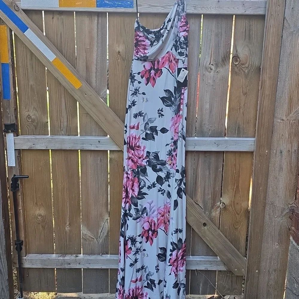 Symphony Floral Dress with Pink and Black Accents